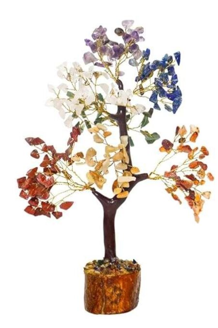 Crystal Tree Good Luck Showpiece for Home Decor Items Crystals Gemstones Bonsai Money Tree for Good Luck, Decoration Gift Item (Seven Chakra)