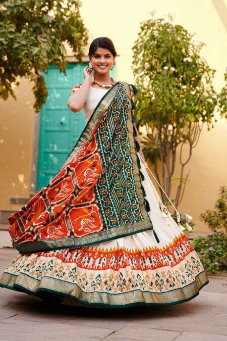 Women's Ethnic Printed Lehenga Choli Set with Patola Design Dupatta ? Festive & Cultural Wear