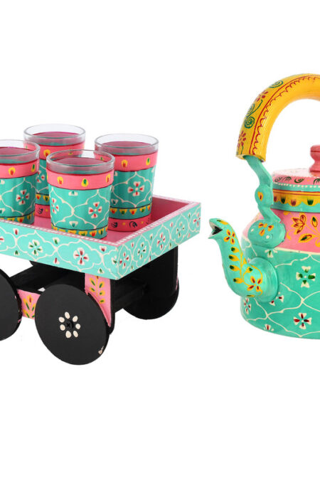 ALUMINIUM TEA KETTLE WITH 4 GLASS